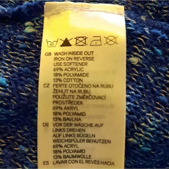 H&M Tweedy Boxy Fit Scoopneck Sweater Blue - Picture 11 of 11